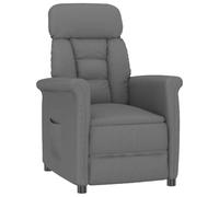 vidaXL Poltrona Recliner Regolabile Elegante Grigio Scuro Per Uso in Soggiorno o Ufficio Schienale Multi Posizione Tessuto Microfibra Resistente alle Macchie Design Moderno con Braccioli Imbottiti