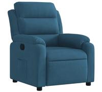 vidaXL Poltrona Reclinabile Blu in Velluto, Poltrona reclinabile, Poltrona elettrica, Poltrona Singola, Poltrona reclinante, Poltrona