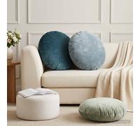 vidaXL Federa 2 pz HEERLEN Blu Ø 60 cm Tessuto Chenille