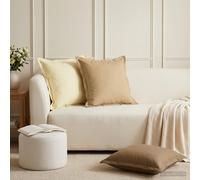 vidaXL Federa 2 pz HOUTEN Beige 45 x 45 cm Poliestere