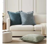 vidaXL Federa 2 pz HOUTEN Blu 80 x 80 cm Tessuto Chenille