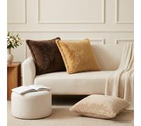 vidaXL Federa 2 pz HOUTEN Crema 45 x 45 cm Pelliccia di Coniglio Finta