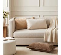 vidaXL Federa 2 pz HOUTEN Marrone 40 x 80 cm Tessuto Chenille