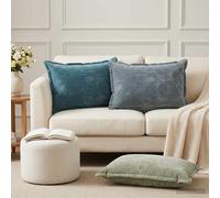 vidaXL Federa 2 pz HOUTEN Verde 50 x 70 cm Tessuto Chenille