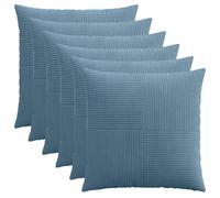 vidaXL Federa 6 pcs ALMELO Blu 65 x 65 cm corduroy
