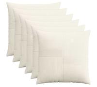vidaXL Federa 6 pcs ALMELO Crema 65 x 65 cm corduroy