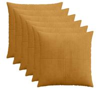 vidaXL Federa 6 pcs ALMELO Giallo 65 x 65 cm corduroy