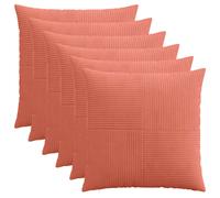 vidaXL Federa 6 pcs ALMELO Rosso Arancio 65 x 65 cm corduroy