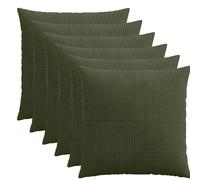 vidaXL Federa 6 pcs ALMELO Verde 65 x 65 cm corduroy