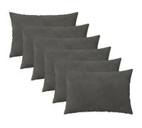 vidaXL Federa 6 pcs HEERLEN Grigio Scuro 50 x 70 cm Velluto