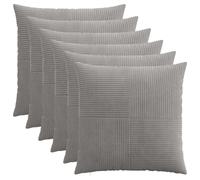 vidaXL Federa 6 pz ALMELO Grigio Chiaro 65 x 65 cm corduroy