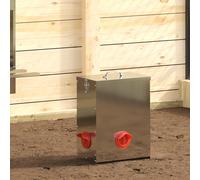 vidaXL Feeder per pollo 2 Argento 32,5 x 20,5 x 43 cm 25 kg