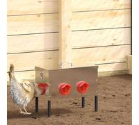 vidaXL Feeder per pollo 2 Argento 41,5 x 20,5 x 33 cm 15 kg