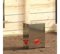 vidaXL Feeder per pollo 2 pcs Argento 32,5 x 20,5 x 43 cm