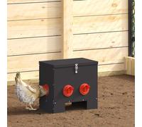 vidaXL Feeder per pollo 2 pcs Nero 60.5 x 29 x 51 cm