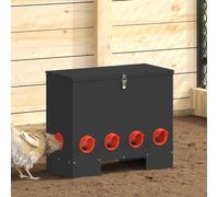 vidaXL Feeder per pollo 2 pcs Nero 60.5 x 29 x 51 cm