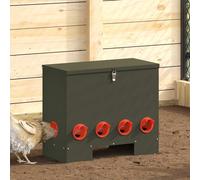 vidaXL Feeder per pollo 2 pcs Verde oliva 60.5 x 29 x 51 cm