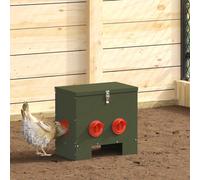 vidaXL Feeder per pollo 2 pcs Verde oliva 60.5 x 29 x 51 cm