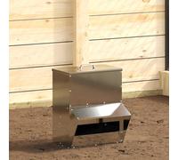 vidaXL Feeder per pollo Argento 20 x 25 x 35 cm Acciaio zincato