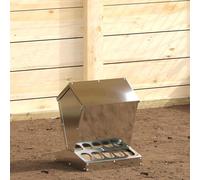 vidaXL Feeder per pollo Argento 30 x 30 x 39 cm Acciaio zincato
