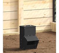 vidaXL Feeder per pollo Nero 20 x 25 x 35 cm Acciaio laminato a freddo