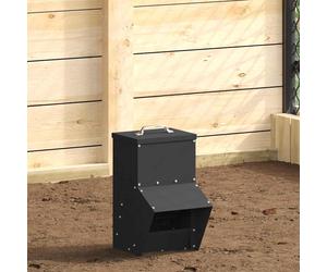vidaXL Feeder per pollo Nero 20 x 25 x 35 cm Acciaio laminato a freddo