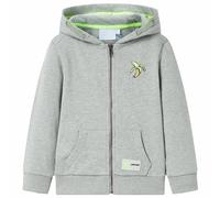 vidaXL Felpa con Cappuccio e Cerniera da Bambino Cachi Chiaro mélange 128