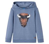 vidaXL Felpa con Cappuccio per Bambini Blu mélange 128