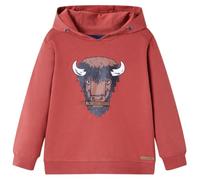 vidaXL Felpa con Cappuccio per Bambini Rosso Bruciato 140