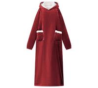 vidaXL Felpa Coperta Rosso Bordeaux XL Pile e Flanella, Felpa con Cappuccio Invernale, Leggera e Portatile, per Relax e comodità in casa