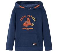 vidaXL Felpa da Bambino con Cappuccio Blu Marino mélange e Arancione 140