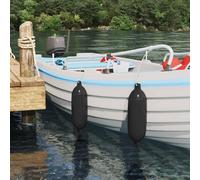 vidaXL Fendini per barche 2 pz Ø 16 x 58 cm Nero PVC
