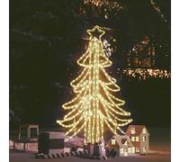 vidaXL Figura Albero Natale Pieghevole con LED Bianco Caldo 87x87x93cm