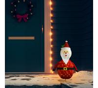 Figura Decorativa Babbo Natale con LED Tessuto Lusso 60 cm