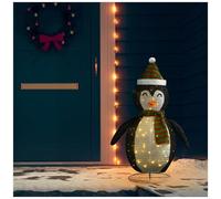 VIDAXL - Figura Decorativa Natalizia Pinguino LED Tessuto Pregiato 90 cm