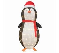 vidaXL Figura di Pinguino di Neve Bianco Caldo 78 x 88 x 180 cm, Statuina di Pinguino di Neve, Decorazione LED, Arredamento per Soggiorno, Figura Invernale, Scultura da Interno