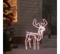 vidaXL Figura Natale Renna Testa Mobile Bianco Freddo 76x42x87 cm