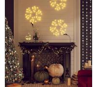 vidaXL Figura Natalizia Fiocco di Neve LED 2 pz Bianco Caldo 27x27 cm