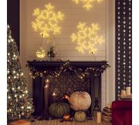 vidaXL Figura Natalizia Fiocco di Neve LED 2 pz Bianco Caldo 59x59 cm