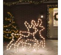 vidaXL Figura Natalizia Fiocco di Neve LED 2 pz Bianco Caldo 59x59 cm