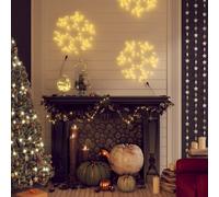 vidaXL Figura Natalizia Fiocco di Neve LED 3 pz Bianco Caldo 38x37 cm