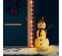 vidaXL Figura Natalizia Pupazzo di Neve a LED Tessuto Pregiato 120 cm