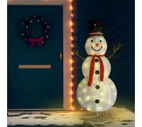 vidaXL Figura Natalizia Pupazzo di Neve a LED Tessuto Pregiato 180 cm