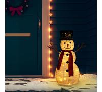 vidaXL Figura Natalizia Pupazzo di Neve a LED Tessuto Pregiato 60 cm