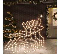 vidaXL Figura Natalizia Renna con LED 3 pz Bianco Caldo 57x55x4,5 cm