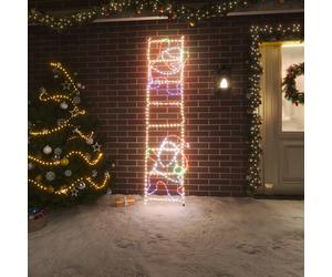 vidaXL Figura Pieghevole Babbo Natale su Scala con 552 LED 50x200 cm