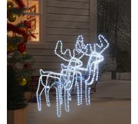 vidaXL Figure Natale Renne Teste Mobili 2 pz Bianco Freddo 76x42x87 cm