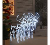 vidaXL Figure Natale Renne Teste Mobili 3 pz Bianco Freddo 76x42x87 cm