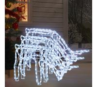 vidaXL Figure Natalizie Renne 3 pz Bianco Freddo 73x31x45 cm