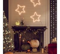 vidaXL Figure Natalizie Stelle con 48 LED 2pz Bianco Caldo 56 cm